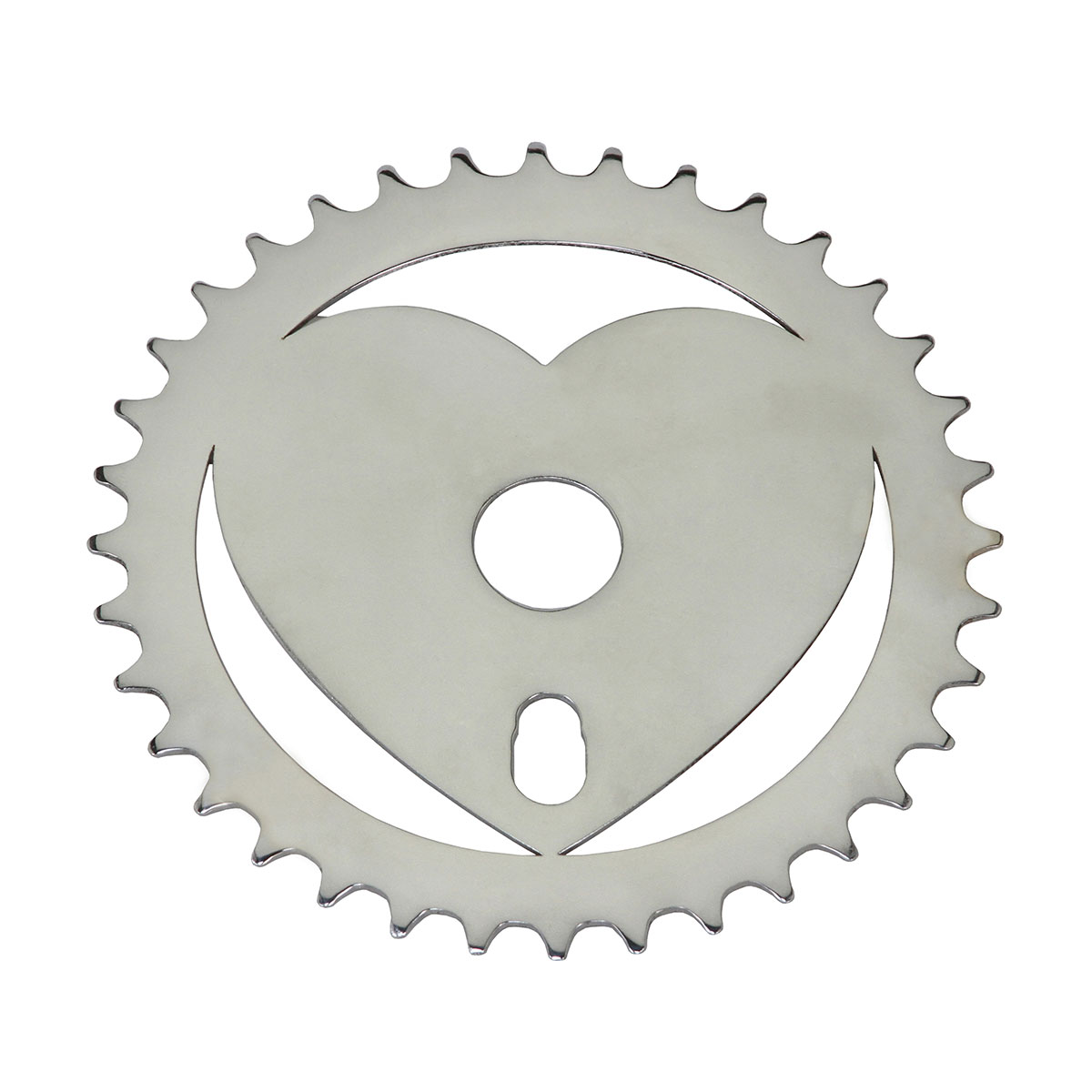 Lowrider Sweet 1 Heart Steel Chainring 1/2 X 1/8 36t Chrome.